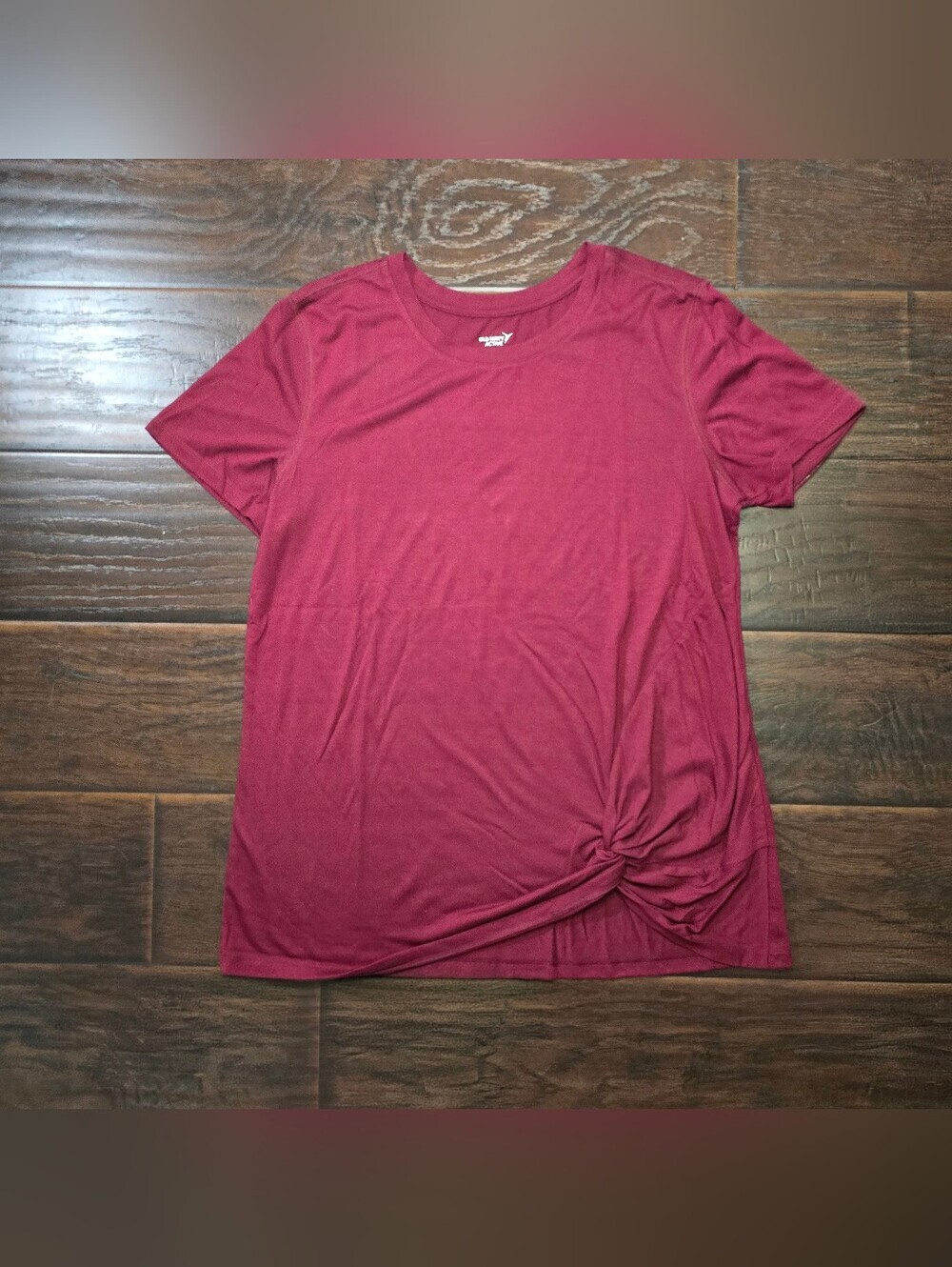 Old Navy Active Womens Red Knot Front Go-Dry Short Sleeve Tee Large